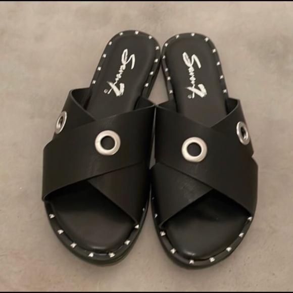 7 for all mankind studded slides sz 11 - Picture 1 of 3